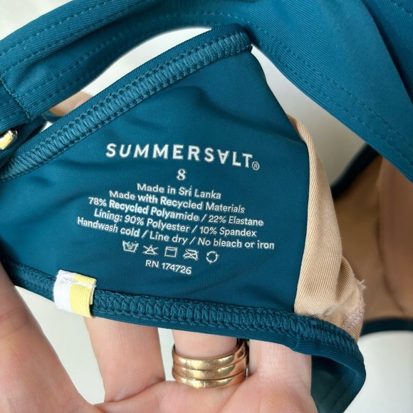 Summersalt Teal Bikini Top Size 8 - Picture 5 of 6